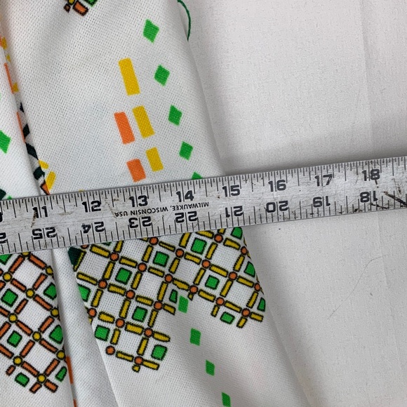 vintage 70s mini dress small medium print 60 Multicolor Geometric Pattern Shirt - Picture 6 of 10